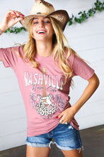 Load image into Gallery viewer, Rose Cotton NASHVILLE Music City Graphic Tee