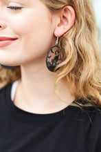 Load image into Gallery viewer, Halloween Black Cat Spooky Acrylic Drop Earrings