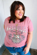Load image into Gallery viewer, Rose Cotton NASHVILLE Music City Graphic Tee