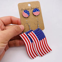 Load image into Gallery viewer, Patriotic Leather Earrings