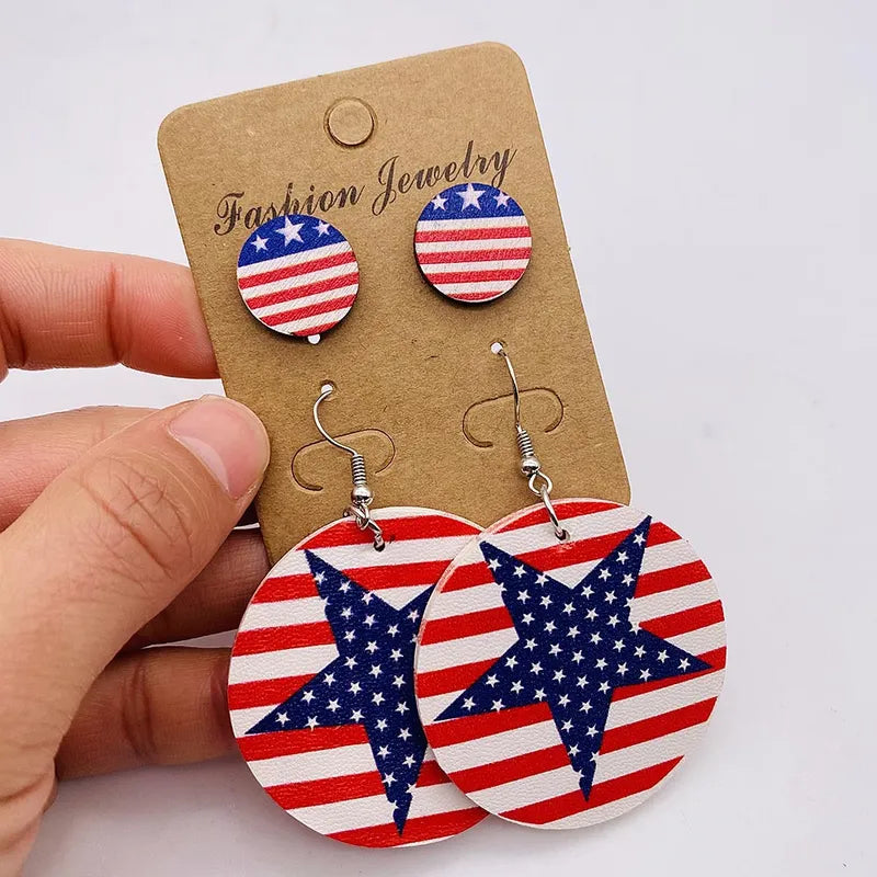 Patriotic Leather Earrings