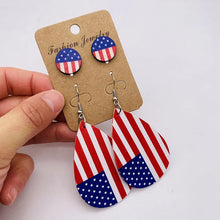 Load image into Gallery viewer, Patriotic Leather Earrings