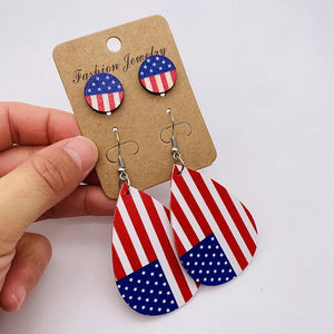 Patriotic Leather Earrings