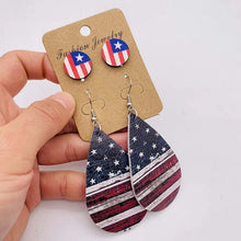 Load image into Gallery viewer, Patriotic Leather Earrings