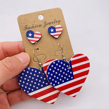 Load image into Gallery viewer, Patriotic Leather Earrings