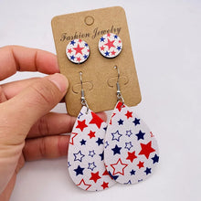 Load image into Gallery viewer, Patriotic Leather Earrings