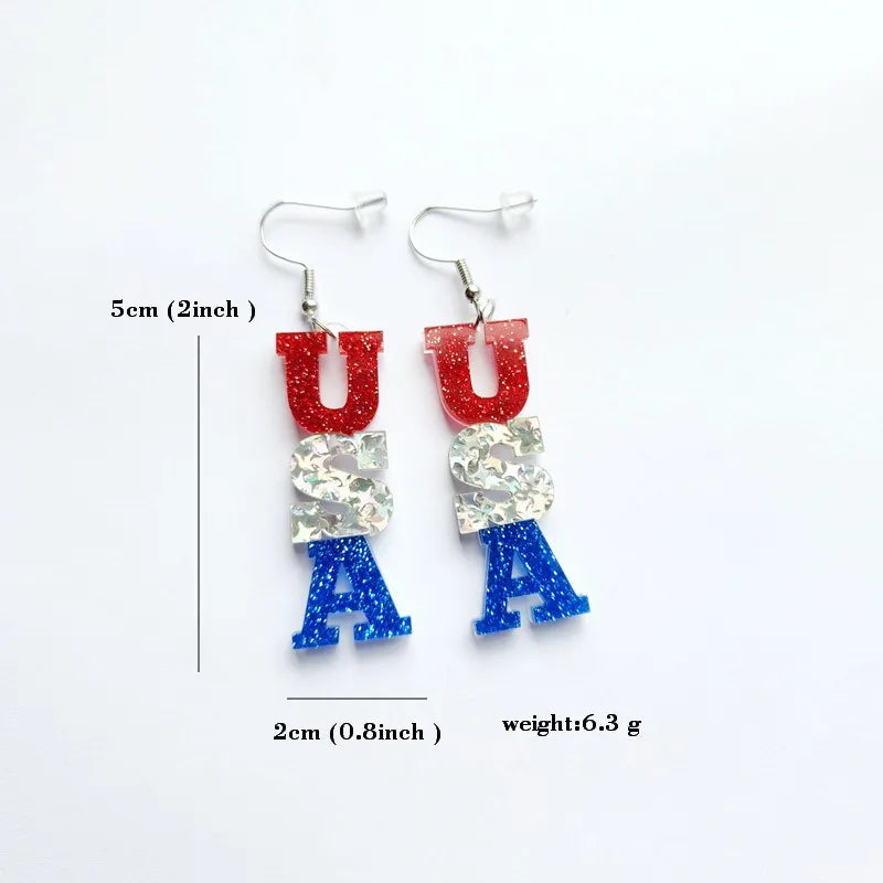 Acrylic USA Earrings