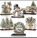 6pc Snowman Wooden Tabletop Decoration