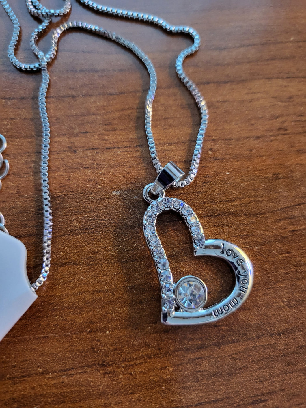 Love You Mom Heart Necklace
