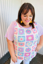 Load image into Gallery viewer, Lavender Flower Power Color Block Top