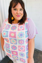 Load image into Gallery viewer, Lavender Flower Power Color Block Top