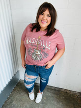 Load image into Gallery viewer, Rose Cotton NASHVILLE Music City Graphic Tee