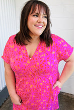 Load image into Gallery viewer, Fuchsia Leopard Surplice V Neck Pocketed Dress