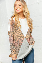 Load image into Gallery viewer, Ombre Leopard Cross Color Block Top