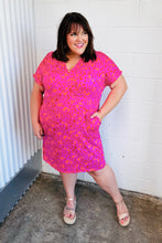 Load image into Gallery viewer, Fuchsia Leopard Surplice V Neck Pocketed Dress