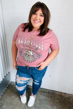 Load image into Gallery viewer, Rose Cotton NASHVILLE Music City Graphic Tee