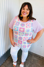Load image into Gallery viewer, Lavender Flower Power Color Block Top