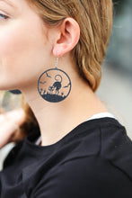 Load image into Gallery viewer, Halloween Black Cat Spooky Acrylic Drop Earrings