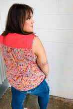 Load image into Gallery viewer, Coral Jacquard Lace Paisley Print Tank Top