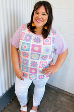 Load image into Gallery viewer, Lavender Flower Power Color Block Top