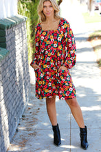 Load image into Gallery viewer, Multicolor Flat Floral Square Neck Button Babydoll Dress