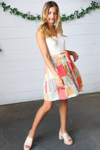 Load image into Gallery viewer, Multicolor Patchwork Two-Fer Rib Elastic Waist Belted Dress