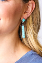 Load image into Gallery viewer, Vintage Style Turquoise Stone Geometric Drop Earrings