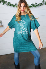 Load image into Gallery viewer, Emerald Cotton Blend COWGIRL Graphic Tee