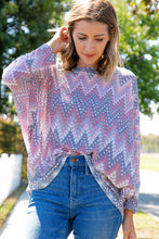Load image into Gallery viewer, Multicolor Jacquard Chevron Slouchy Knit Top