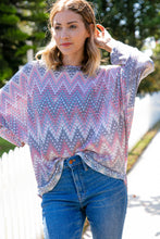 Load image into Gallery viewer, Multicolor Jacquard Chevron Slouchy Knit Top