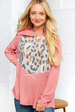 Load image into Gallery viewer, Leopard Thermal Yoke Brushed Hacci Cross Stitch Hoodie