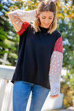 Load image into Gallery viewer, Leopard Color Block Lace Sleeve Knit Top