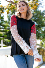 Load image into Gallery viewer, Leopard Color Block Lace Sleeve Knit Top