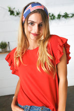 Load image into Gallery viewer, USA Flag Stretchy Knit Twist Headband