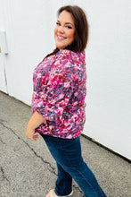 Load image into Gallery viewer, Purple Floral Print V Neck Woven Top