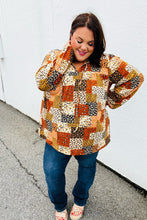 Load image into Gallery viewer, Rust &amp; Taupe Multi Leopard Patchwork Tie String Top