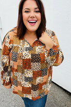 Load image into Gallery viewer, Rust &amp; Taupe Multi Leopard Patchwork Tie String Top