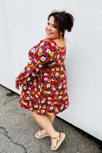 Load image into Gallery viewer, Multicolor Flat Floral Square Neck Button Babydoll Dress