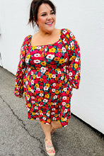 Load image into Gallery viewer, Multicolor Flat Floral Square Neck Button Babydoll Dress