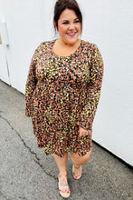 Load image into Gallery viewer, Mocha Leopard Long Sleeve Babydoll Dress
