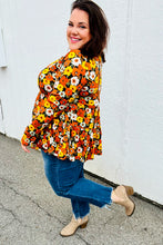 Load image into Gallery viewer, Rust Flat Floral Tiered Babydoll Top