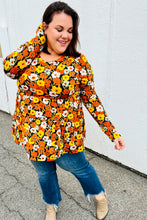 Load image into Gallery viewer, Rust Flat Floral Tiered Babydoll Top