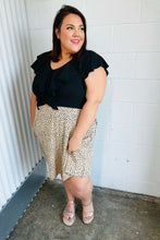 Load image into Gallery viewer, Two Fer Ruffle V Neck Leopard Woven Dress