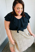 Load image into Gallery viewer, Two Fer Ruffle V Neck Leopard Woven Dress