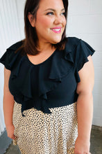 Load image into Gallery viewer, Two Fer Ruffle V Neck Leopard Woven Dress