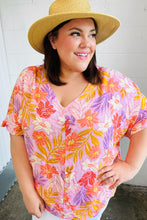 Load image into Gallery viewer, Lilac Tropical Floral Print Woven Top