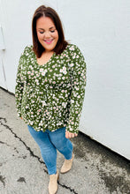 Load image into Gallery viewer, Olive Floral Print Babydoll Top