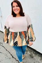 Load image into Gallery viewer, All I AskTaupe Boho Patchwork Print Babydoll Top