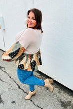 Load image into Gallery viewer, All I AskTaupe Boho Patchwork Print Babydoll Top