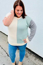 Load image into Gallery viewer, Feeling Casual Rust &amp; Olive Two-Tone Knit Color Block Top